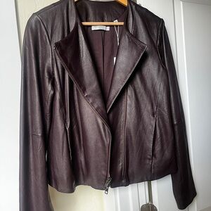Vince Dark Burgundy Leather Jacket